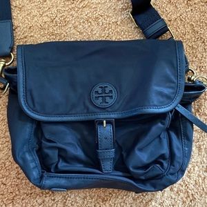 Tory Burch Black Nylon  Leather Crossbody